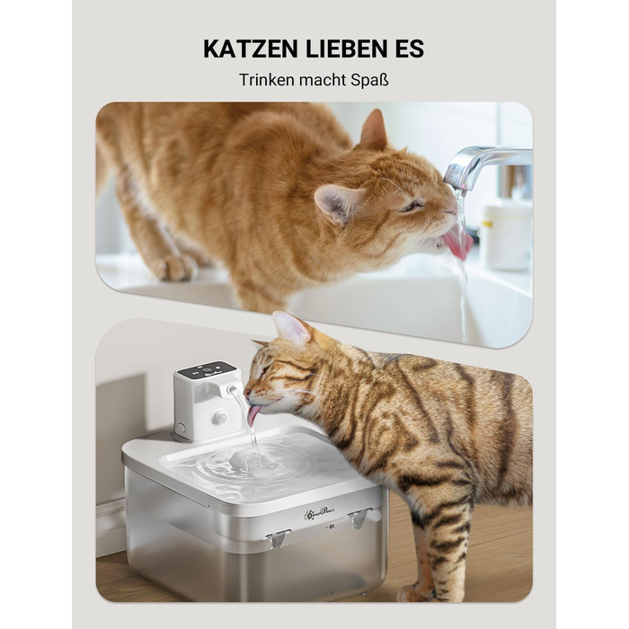 Автономний котячий фонтан DownyPaws 2.5 л з датчиком руху, бездротовий, акумулятор 4000 мАг, автоматична поїлка для котів, тиха, ABS пластик, білий