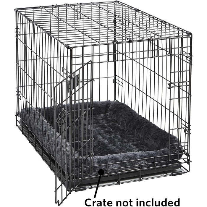 Ліжко для собак та котів, сіре штучне хутро, ультрам'яке, машинне прання, розмір 61 см, для маленьких тварин