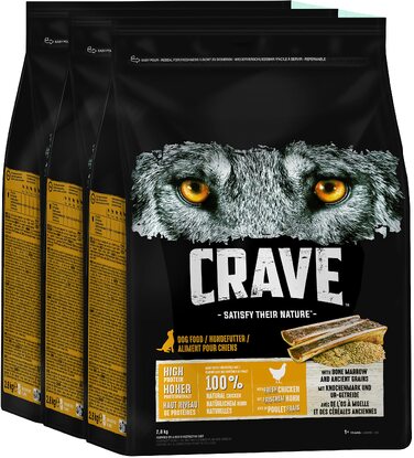 Беззерновий сухий корм для дорослих собак CRAVE з куркою, преміум-клас, високий вміст протеїну, 8.4 кг