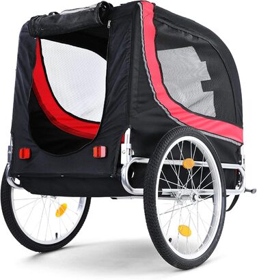 Причіп для велосипеда для собак, складний, червоно-чорний, до 40 кг