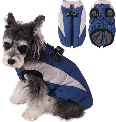 Зимовий теплий одяг для собак, куртка Kates Wetter, вітронепроникна, світловідбиваюча, флісова, з отвором для шлейки, тепла флісова жилетка для собак, розмір X, куртка для собак на блискавці, зимовий костюм для собак, зелений (L, блакитний)