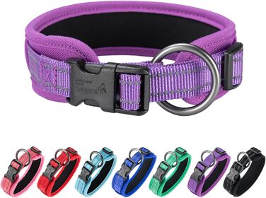 Нашийник для собак EXCELLENT ELITE SPANKER з PU матеріалу, з пряжкою, регульований, для малих, середніх та великих собак, чорний, червоний, синій, фіолетовий (PUL-S) S