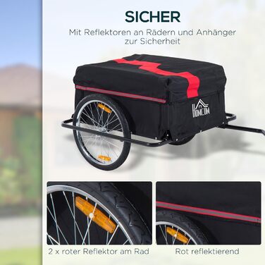 Причіп для велосипеда HOMCOM - вантажний причіп для дітей, чорний