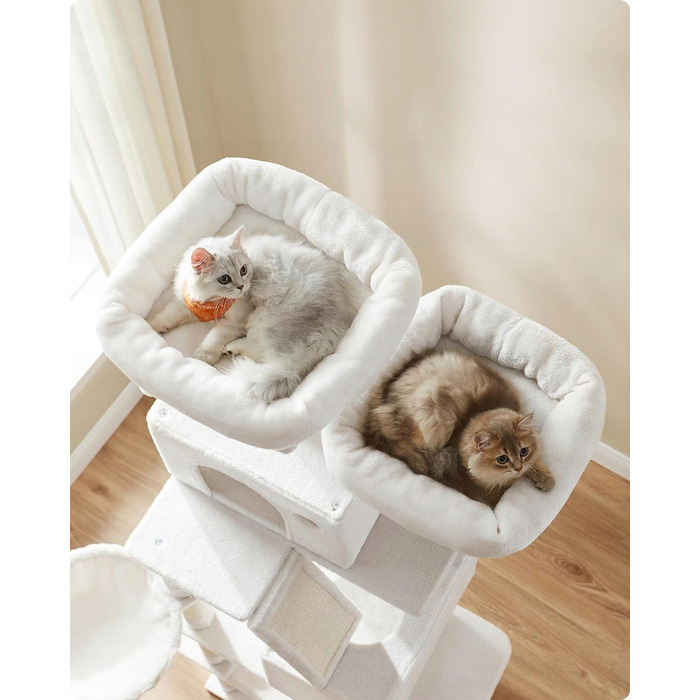 Високий когтеточка-комплекс для котів Feandrea: ігровий центр з лежаком та стовпчиком (161 - 220 см)