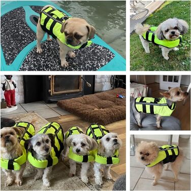 PETLESO Жилет для плавання собак, рятувальний жилет для собак, світловідбиваючий жилет для собак з рятувальним ручками
