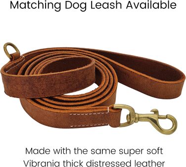 Шкіряний нашийник BlazingPaws Martingale для великих собак XL-XXL, 3,8 см, регульований, у стилі used-look, світло-коричневий