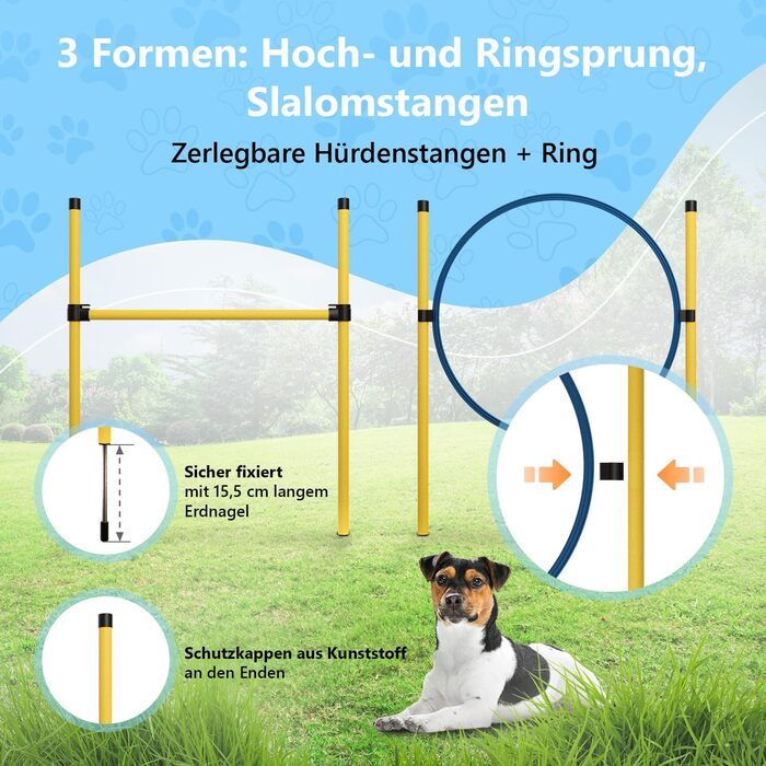 Набір для аджиліті для собак Huskl Agility Set: тунель, стійки, кільце, коробка для відпочинку. Аксесуари для аджиліті та тренувань собак.