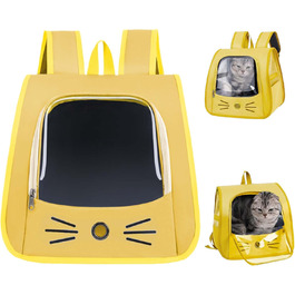 Сумка-переноска для кота, рюкзак для тварин з сіткою, складна, для котів та собак (жовтий)