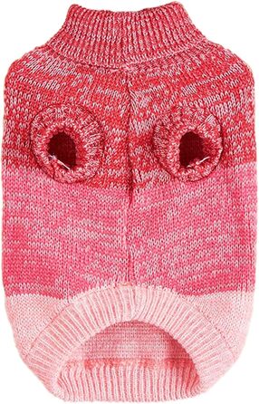 Теплий зимовий пуловер для собак Jecikelon, рожевий, розмір S/M, для маленьких собак та цуценят