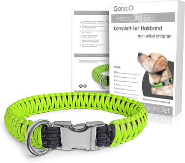 Набір для плетіння паракорду Ganzoo 550: нашийник для собак, DIY, зелений