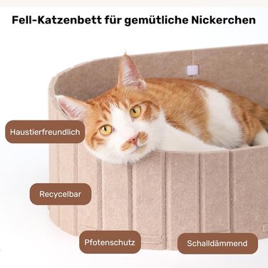 Кразберідка для котів FUKUMARU: диван з крафт-паперу, 61 см, з м'якими подушками, бежевий