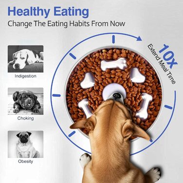 Миска для собак Slow Feeder з нержавіючої сталі з протиковзким дном. Велика місткість, підходить для собак різних порід.