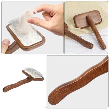 Дерев'яна щітка для котів та гребінець для собак VALICLUD: м'яка турбота про шерсть, масаж та здоров'я тварин