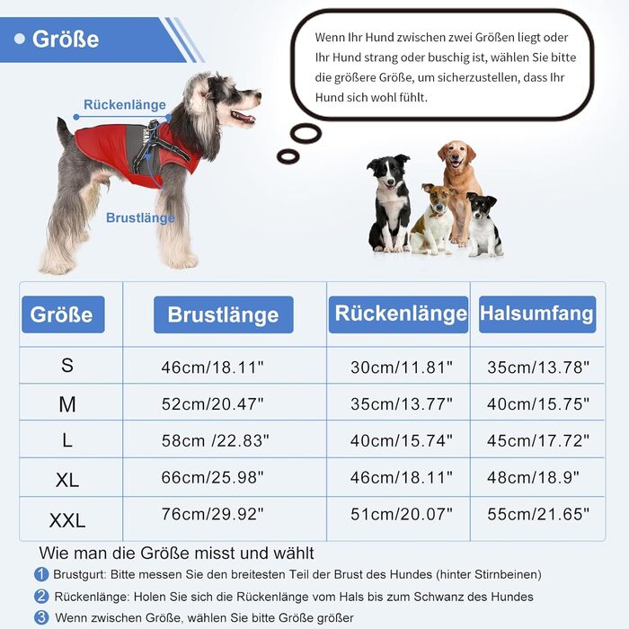 Зимовий одяг для собак: теплий куртка, жилет та нашийник для маленьких та середніх порід. Червоний колір.