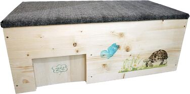 Будинок для черепах Nagerstore XXL 80x40x32 см, дерев'яний тераріум з вітрозахистом, відкривний дах, лакований
