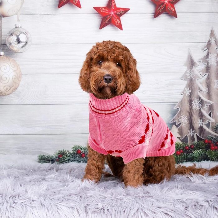 Вовняний пуловер для собак з коміром-горловиною 