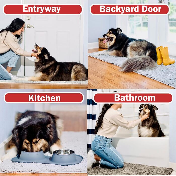 DogBuddy килимок для собак, ультра поглинаючий, водонепроникний, праний, для мисок і входу, середній, сірий, для цуценят і домашніх тварин