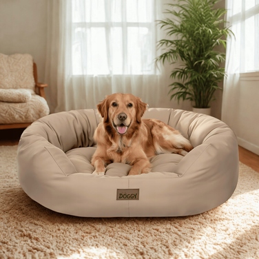 Лежак для собак Doggy, бежевий, 114 см x 94 см