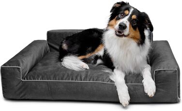 Крісло-ліжко для собак великих, середніх та маленьких порід - Glamour New, розмір L (98 x 66 см), колір: графітовий