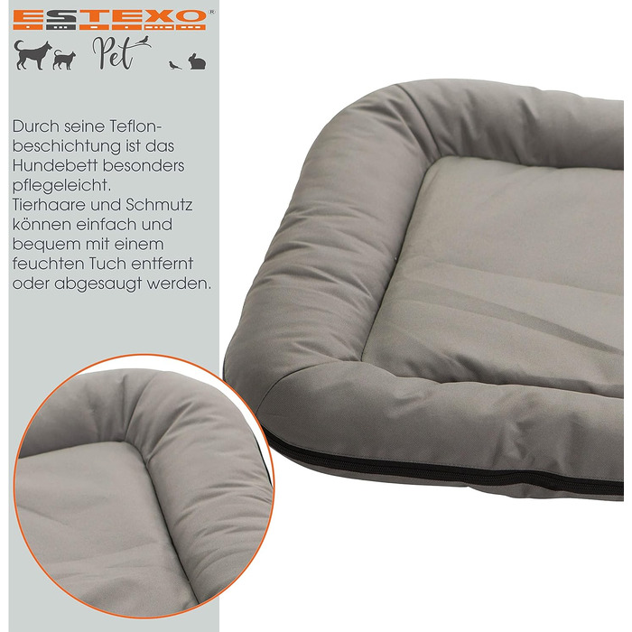 Крісло-ліжко для собак та котів ESTEXO, сіре, 80x105 см, з водонепроникним покриттям