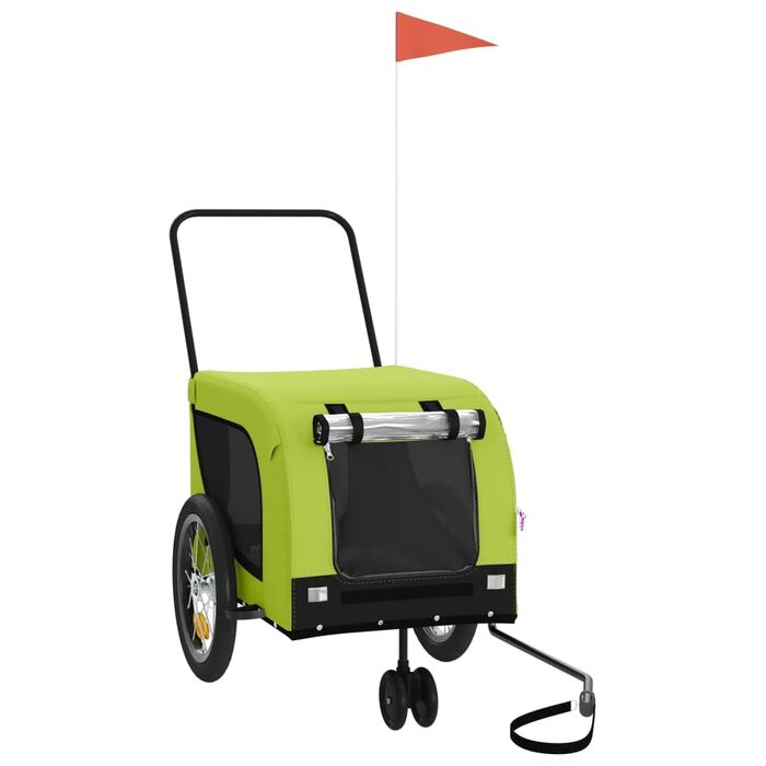 Переносний кошик для кота/собаки на колесах, візок для маленьких собак, велосипедний причіп для собак, зелений та чорний, Oxford-Gewebe, для всіх сезонів