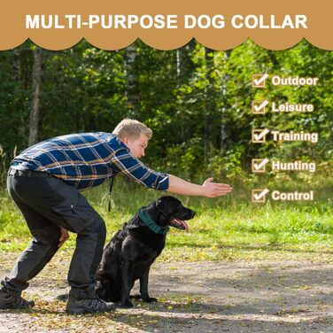 Тактичне обплетене нашийник для собак Vivi Bear, нейлон, контрольний захват, великі породи, зелений (L)