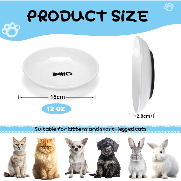 Набір мисок для котів з кераміки (3 шт.) з антиковзними килимками - Katzennapf