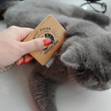 Щітка для собак з дерев'яною ручкою, для котів, видалення підшерстка, жовта, Small