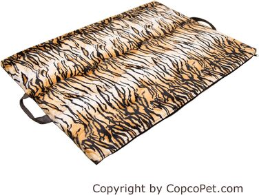 CopcoPet Лежак для собак Alex M 68x48 см, тигровий, з дуже міцного штучного хутра