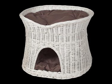 Двоярусне ліжко-будка для котів та собак з подушками, коричневе/біле, 60 см (XL)