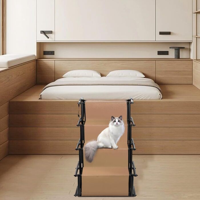 Сходинки для собак, до 75 кг, 4 сходинки, для малих та великих собак (Коричневий)