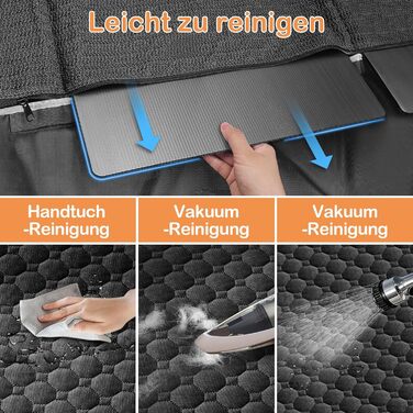 Водонепроникний килимок для собак у машину Taygeer з жорсткою основою, 127x156 см, чорний