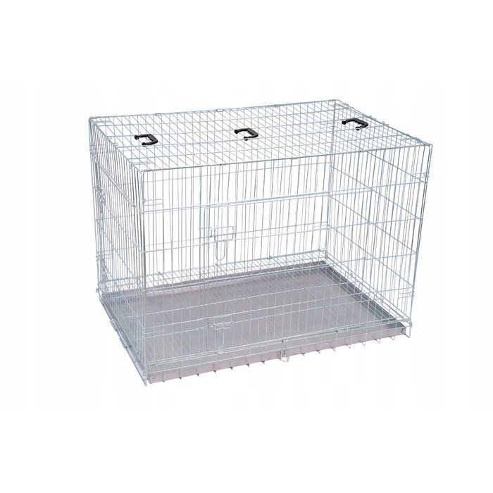 Вольєр-клітка для собак з гігієнічним дном, оцинкована, міцна, 91x57x65 см