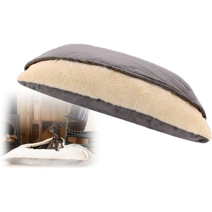 Ортопедичний лежак для собак з підстилкою, теплий спальний мішок для собак, корзина для собак/кішок, диван для собак (темно-сірий, G 100x75x30 см)