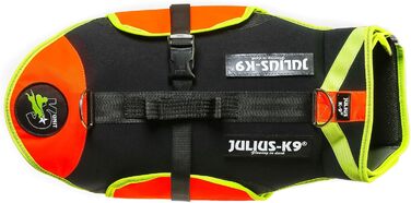 Julius-K9 IDC багатофункціональний жилет для собак 3в1, розмір XL, чорний та ультрафіолетовий оранжевий