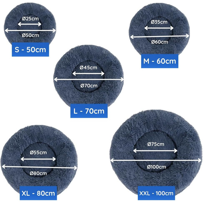 Вовчий ліжко Wolke 7 - Оригінальне м'яке собаче ліжко-кошик, можна прати (60 см, світло-сірий)