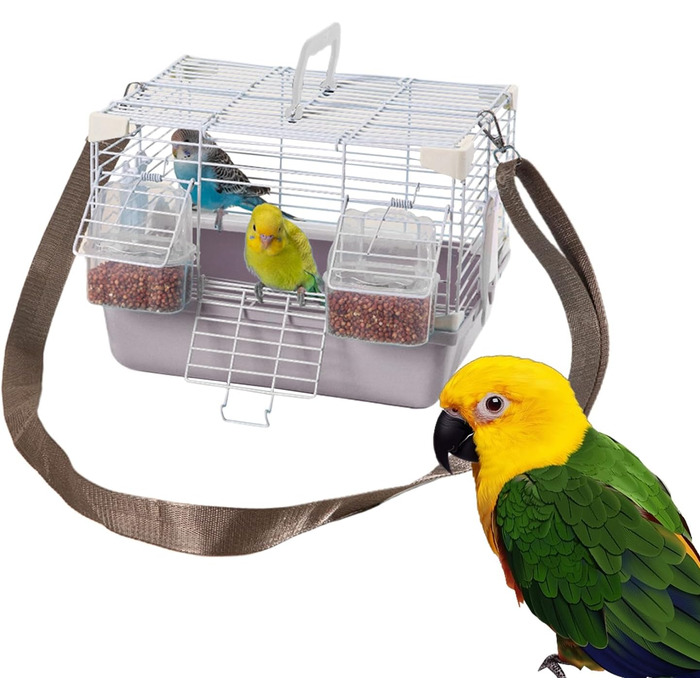 Клітка-переноска Vogel Reisekäfig для хвилястих папужок | Міцна переноска для дрібних тварин, сірого кольору