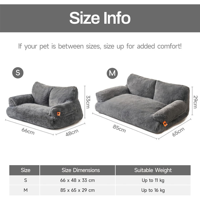 М'яке ліжко для котів та собак MeWoofun, сірого кольору, 85x65x29 см