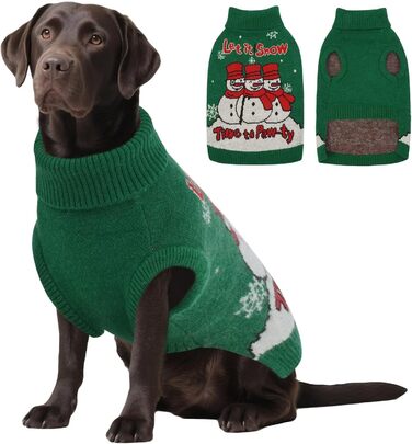 Світшот для собак IECOii з коміром-мотоциклом, флісовий пуловер для собак, святковий пуловер на Різдво, в'язаний пуловер для собак на Хелловін, теплий пуловер для собак, простий у використанні, зелений, розмір 3XL