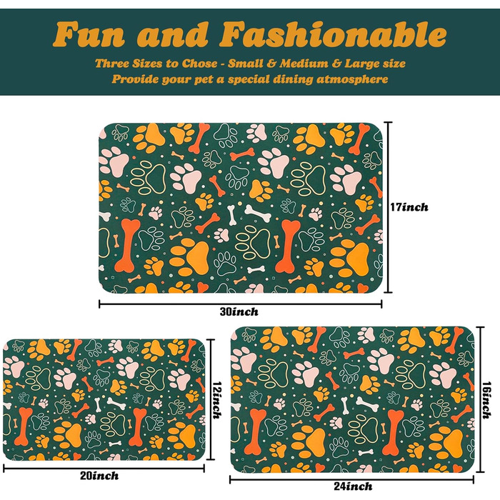 Водонепроникний килимок для годівлі домашніх тварин, 43x76 см. Килимок для мисок, для собак та котів.