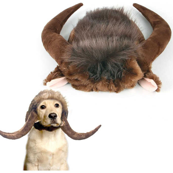 Перука-ріг для костюма собаки, косплей, голова бика, демон для святкування Дня подяки та Різдва