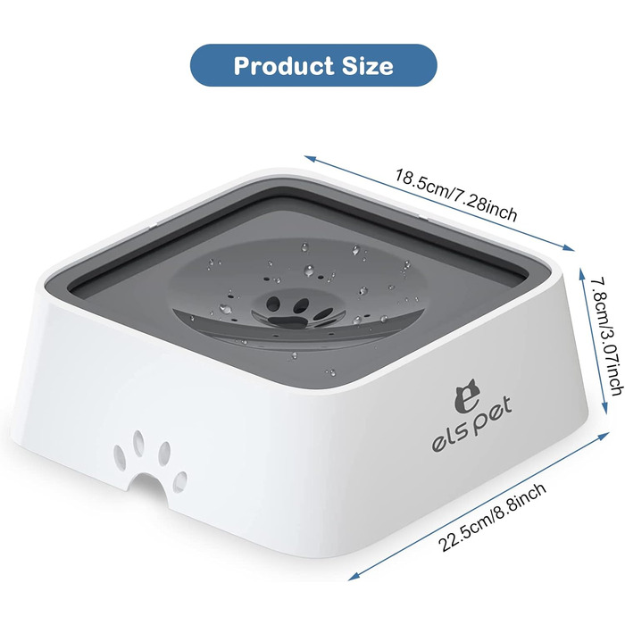 Тротуар для собак 1.5L, анти-розливання, для подорожей, годівниця для води для собак, для дому та авто