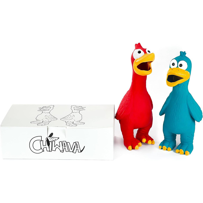 Іграшка для собак Chiwava 24 см, латекс, курка, пищалка, інтерактивна, для середніх порід, 2 шт.