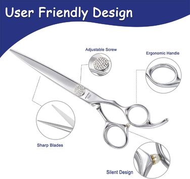 Професійна вигнута ножиця для грумінгу собак та котів, 440C сталь, 20.3 см (8 дюймів)