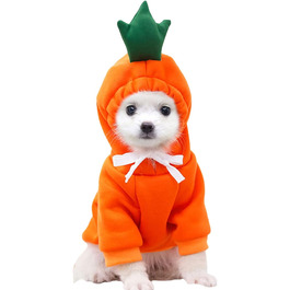 Теплий одяг для собак XIAOYU: Худі, світшот, куртка-комбінезон для цуценят на осінь/зиму з капюшоном у вигляді фруктів (капуста, морква, XXL)