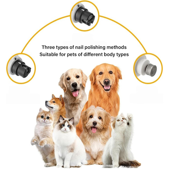 Електричний триммер для когтів домашніх тварин з подвійним світлом та LCD-дисплеєм (Weiß)