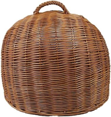 Транспортний кошик для тварин з ротангу, коричневий, розмір M, 50x40x45 см, знімний металевий ґрат