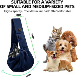 Переноска для собак Mymai, транспортувальна сумка для собак та інших домашніх тварин до 15 кг, сіра та блакитна