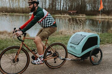 Причіп для велосипеда для собак до 40 кг, будівельник Active ONE 2в1, причіп для собак з підвіскою, світло-зелений