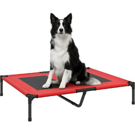 Крісло-ліжко для собак PawHut, вуличне, чорно-червоне, 92 x 76 x 18 см
